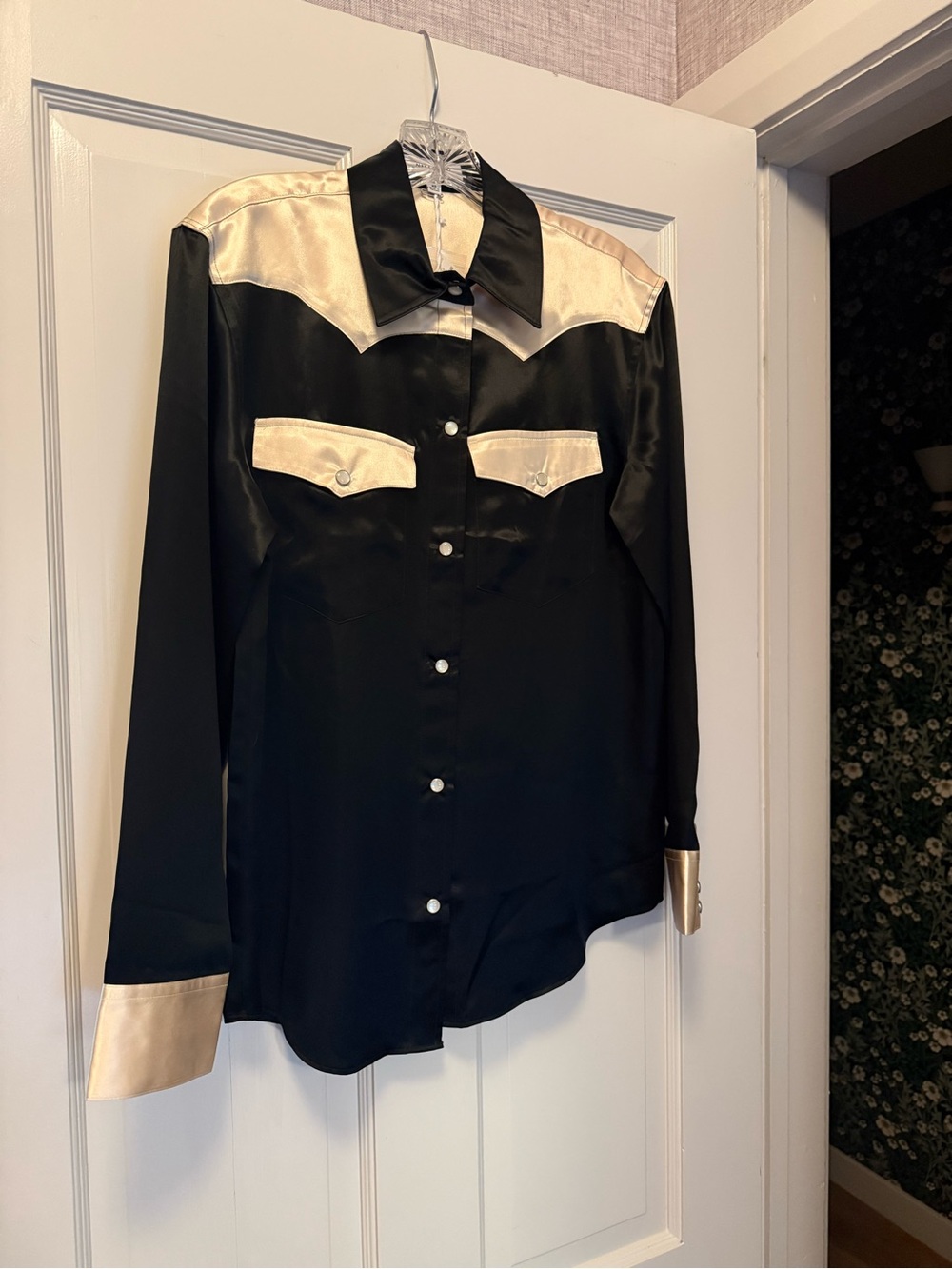 Madewell Alexa Chung Black Jacket with Cream Satin Lining